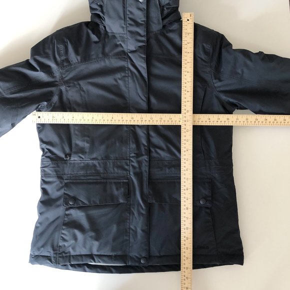 LL Bean Women's Baxter State Parka Black Removable Hood Faux Fur Down XS Petite - Picture 14 of 15